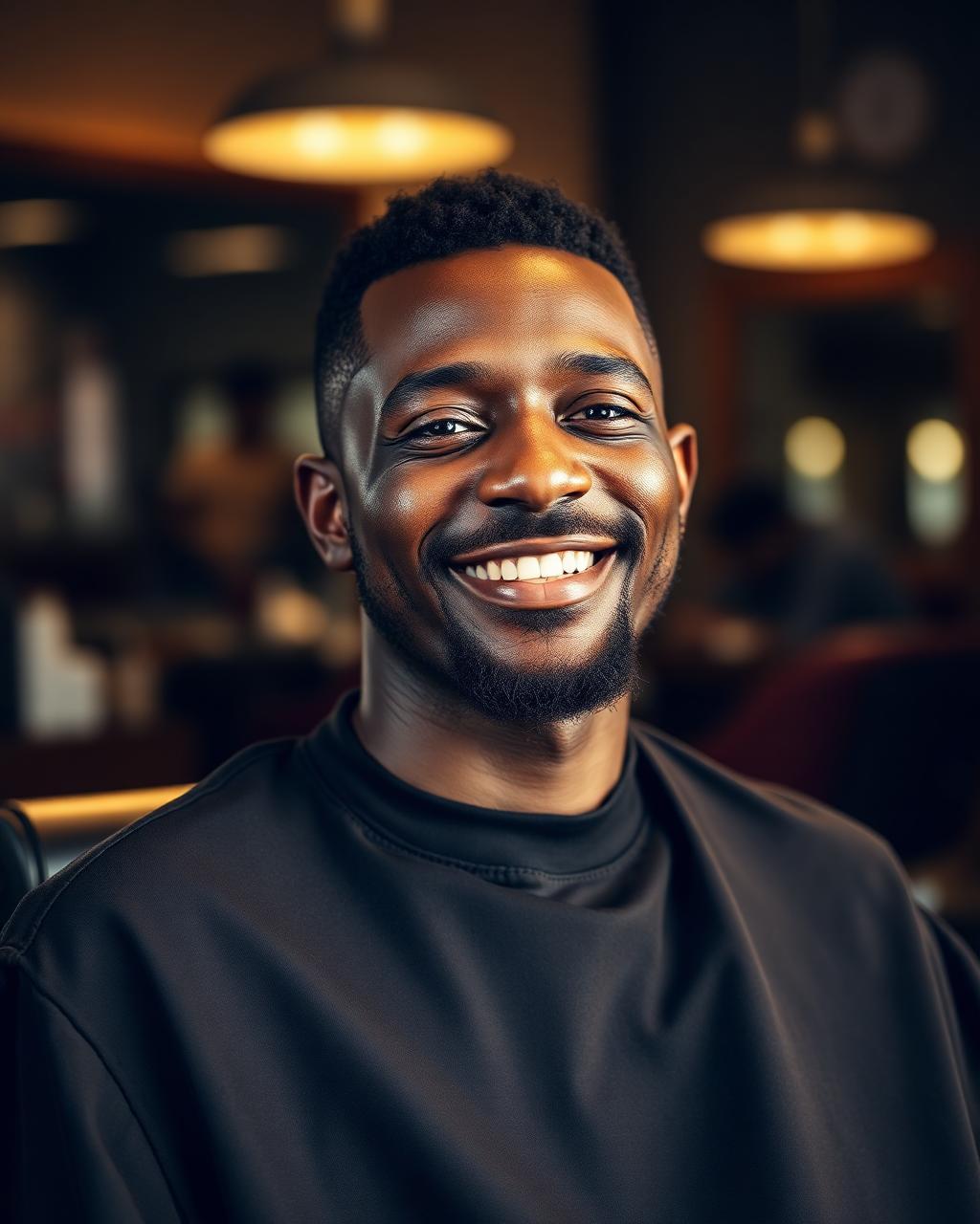 Happy client after fresh cut and beard trim